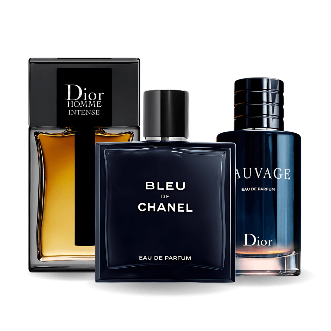 SET DI 3 PROFUMI: SAUVAGE DIOR, BLEU DE CHANEL, DIOR HOMME INTENSE 100ML